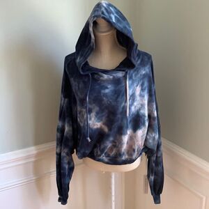 Young Fabulous & Broke blue tie dye hoodie S/M